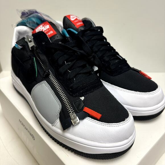 NIB NWT Nike Lunar Force 1 SP / Acronym Low Black White Sneaker Men's 9.5